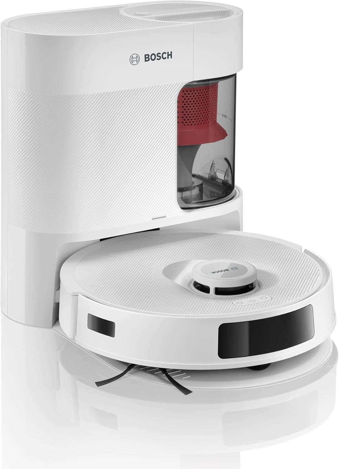 Bosch Spotless BCRD1W Robot Aspirateur Laveur - Aspiration 11000 Pa avec Serpillière Statique - Navigation Smart Vision Infrarouge et Application Home Connect