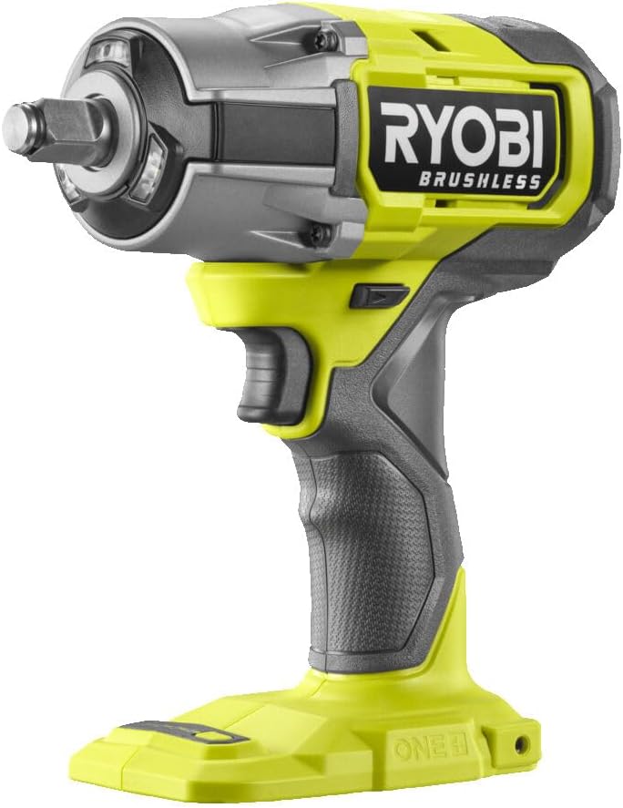 RYOBI RIW18BL-0 boulonneuse à chocs ONE Plus HP 18 V - Couple maximal 900 Nm pour travaux mécaniques - 4 modes de fonctionnement - Vert anthracite sans batterie
