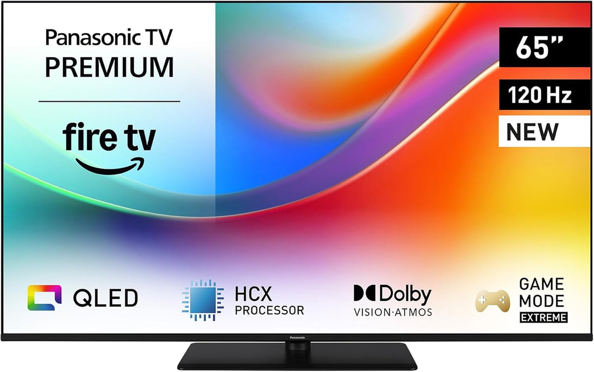 Panasonic W85B TV 65 pouces 2025 - Écran QLED 4K Ultra HD 120 Hz avec Dolby Vision et Atmos - Fire TV Alexa et Apple - Mode Game Extreme Wi-Fi Bluetooth