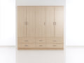 Armoire-panneaux de bois-176x55x188 cm-beige-moderne