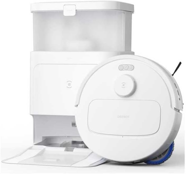 ECOVACS N30 Pro Omni robot aspirateur laveur - Aspiration 10000 Pa avec station tout en un - ZeroTangle 2.0 et TruEdge adaptatif - Lavage eau chaude 60 degrés autonomie 220 min