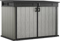 KETER Grande Store coffre horizontal extérieur 2100 litres - Abri rangement gris pour jardin - Grande capacité polypropylène