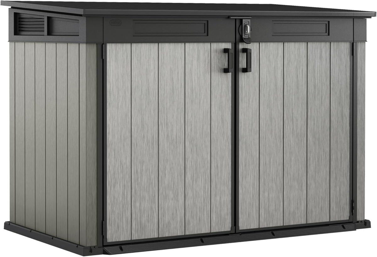 KETER Grande Store coffre horizontal extérieur 2100 litres - Abri rangement gris pour jardin - Grande capacité polypropylène