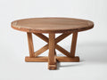 Table de jardin - bois d'acacia - 120x120x75 cm - brun naturel - style campagnard