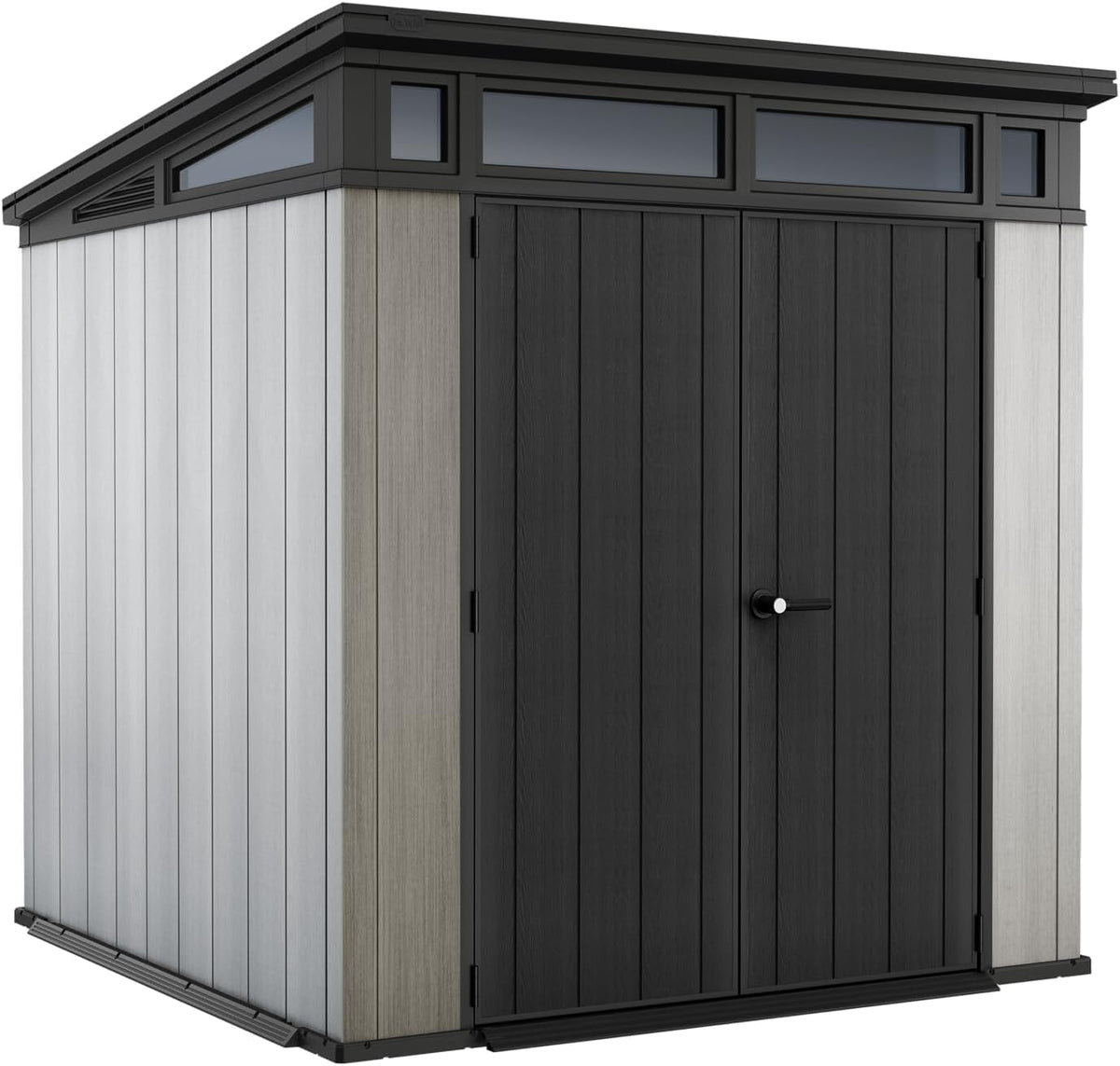 KETER Artisan abri de jardin résine 4,7 m² - Cabane extérieure imitation bois gris anthracite - Rangement imperméable avec structure acier aluminium