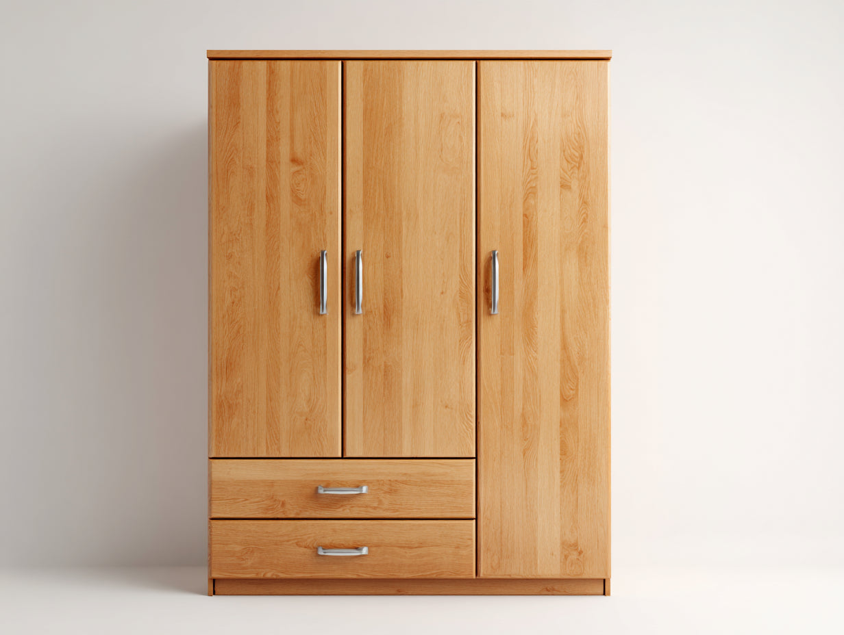 Armoire-panneaux de bois-122x52x168 cm-marron clair-moderne