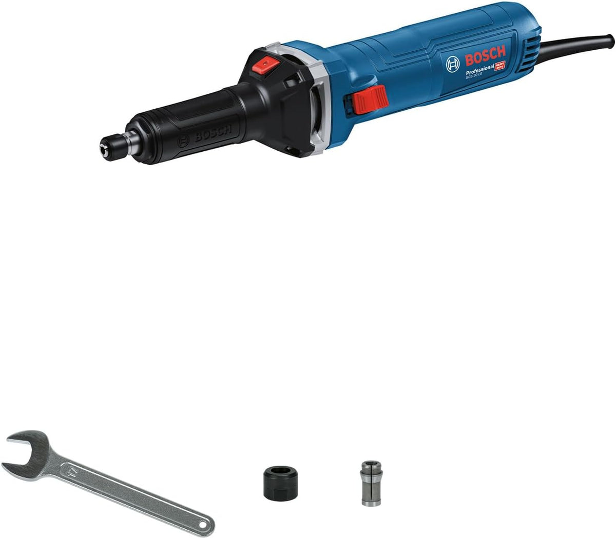 Bosch Professional GGS 30 LS meuleuse droite filaire - Puissance 750 W sous 240 V - Vitesse jusqu'à 33000 tr par minute - Pince de serrage 6 mm et clé incluses
