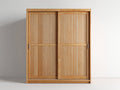 Armoire-bois-132x51x174 cm-marron clair-japonisant