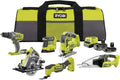 RYOBI kit 6 outils 18V ONE plus avec perceuse percussion scie sauteuse ponceuse outil multifonction scie circulaire aspirateur