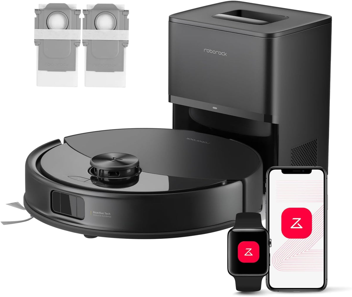 Roborock Q10 S5+ Set Robot Aspirateur Laveur - Aspiration 10000 Pa avec Station de Vidage Automatique - VibraRise 2.0 Navigation et Cartographie