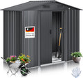 KESSER abri de jardin métal XL 4,2 m³ - Cabane rangement outils anthracite avec fondation - 2 portes coulissantes et toit à pignon