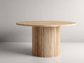 Table de jardin - bois - 120x120x75 cm - naturel - design c?telé