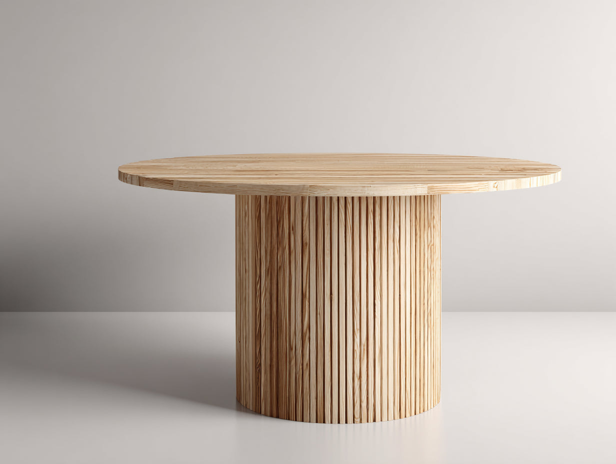 Table de jardin - bois - 120x120x75 cm - naturel - design c?telé