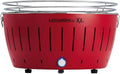 LOTUSGRILL XL barbecue au charbon de bois - Acier inoxydable rouge pour utilisation extérieure - Bac à graisse amovible et grille incluse - Dimensions 43,4 x 35,1 x 25,7 cm