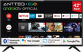 AG42F Smart Android TV 42 pouces - Écran LED Full HD 1080p 60 Hz avec Dolby Audio - Google Assistant Chromecast et Play Store - Wi-Fi Bluetooth triple tuner DVB C S2 T2