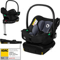 LIONELO Astrid i-Size Ensemble Siège Auto Bébé avec Base - ISOFIX 40 à 87 cm - Harnais 3 Points et Protection Latérale Noir Gris