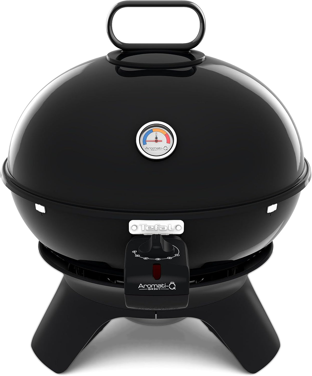 Tefal BG9108 Aromati Q 3 en 1 Barbecue électrique de table - Grill rôtissage et fumage - Acier inoxydable et aluminium noir