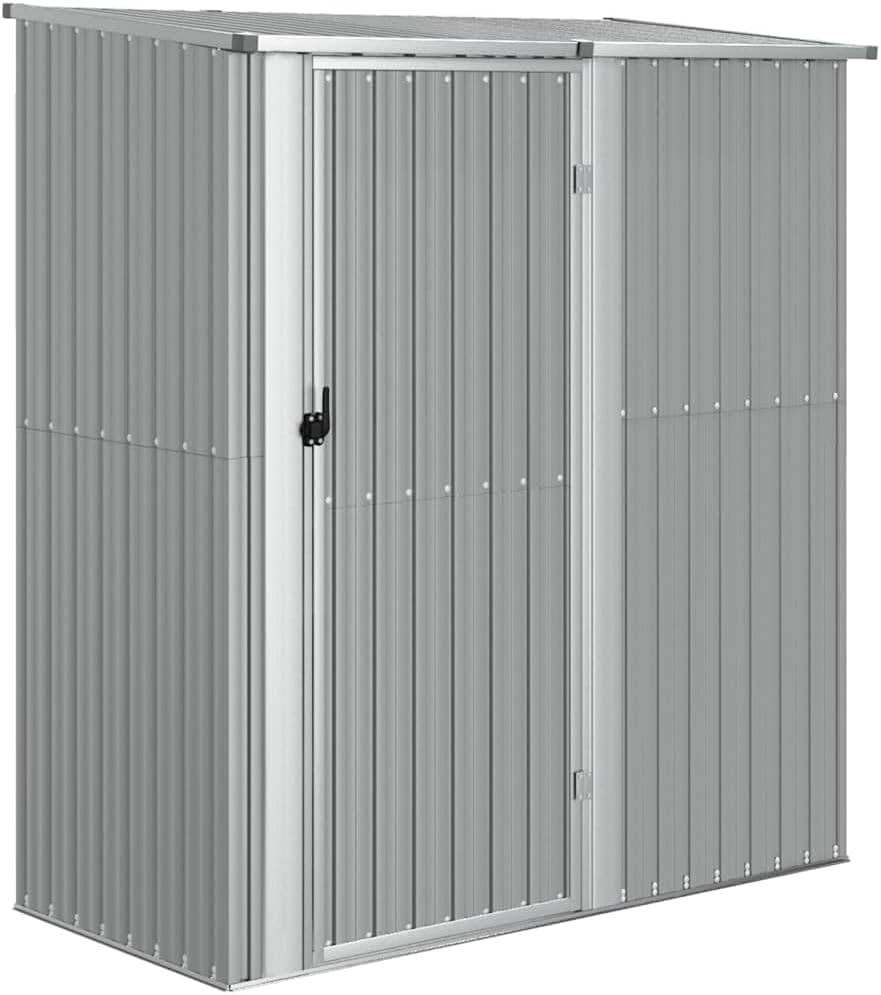 vidaXL abri de jardin en acier galvanisé - Finition grise pour rangement des outils - Structure moderne hydrofuge pour extérieur - Dimensions 180,5 x 97 x 210 cm