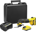 Stanley FATMAX SFMCE500D2K-QW outil multifonction 18 V - Vitesse de 8000 à 18000 oscillations par minute - Lumière LED pour ponçage et travaux précis - 2 batteries 2 Ah chargeur mallette