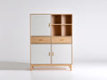Bibliothèque - bois - 106x38x168 cm - chêne clair-blanc - scandinave