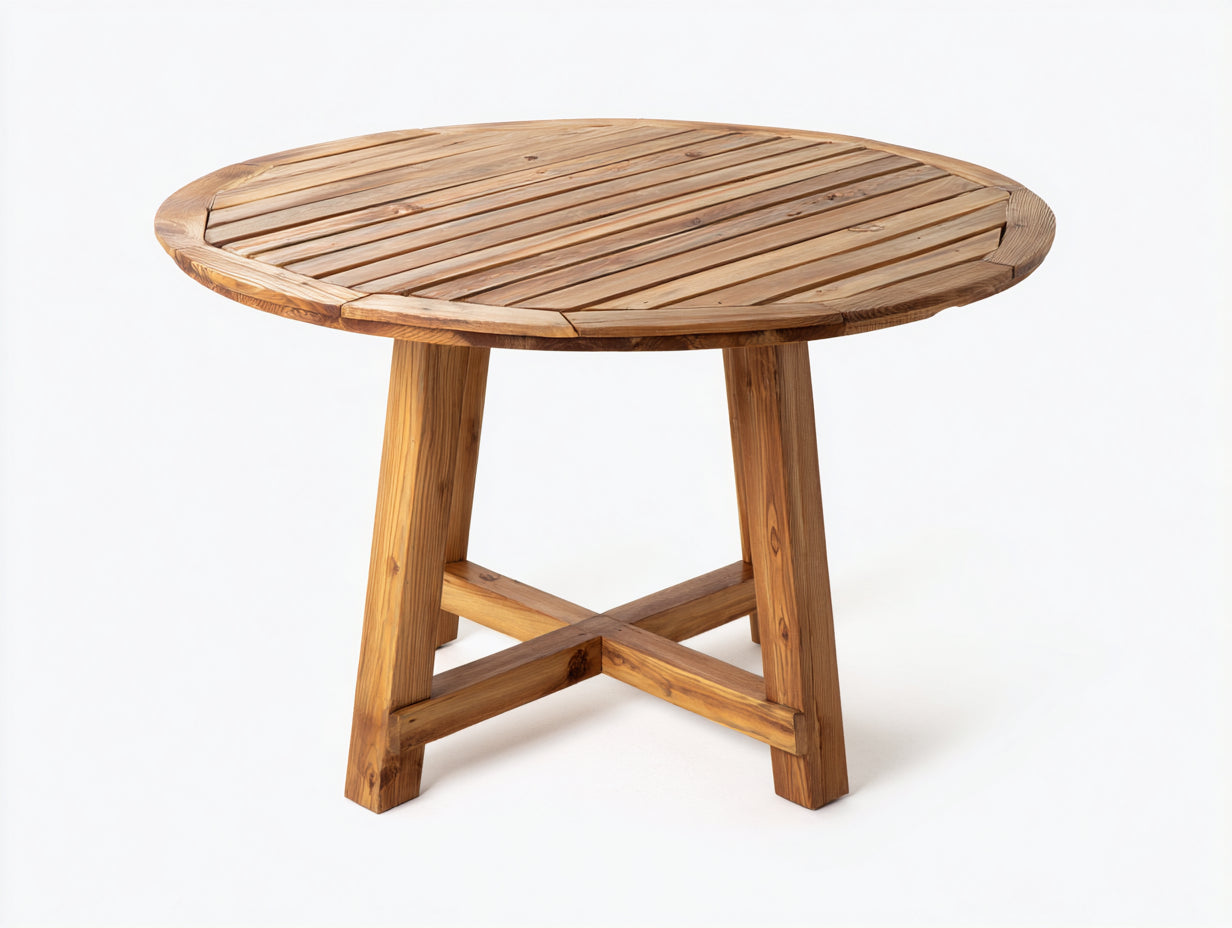 Table de jardin - bois d'acacia - 100x100x75 cm - brun naturel - style rustique