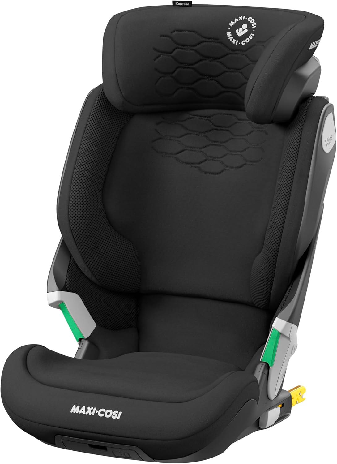 Maxi Cosi Kore Pro i-Size Rehausseur Auto Enfant ISOFIX - ClickAssistLight et Protection Latérale Plus - 100 à 150 cm de 3,5 à 12 Ans Authentic Black