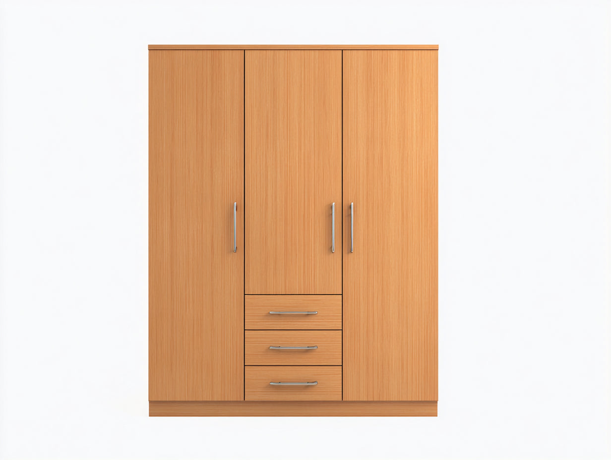 Armoire-panneaux de bois-142x52x184 cm-marron clair-moderne