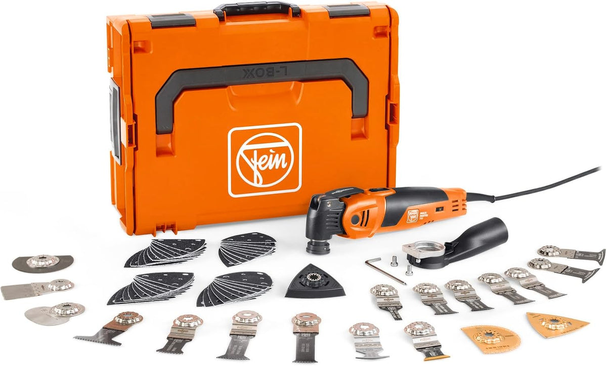 FEIN Multimaster MM 700 Max Top outil multifonction - Moteur 450 W et vitesse jusqu'à 19500 tr par minute - Système anti-vibration et StarlockPlus - Plus de 60 accessoires QuickIN
