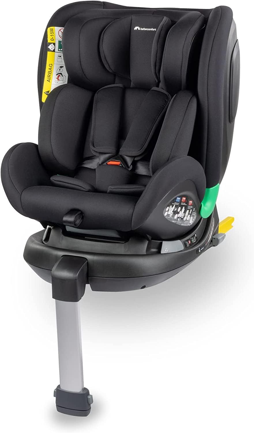 Bebeconfort EvolveFix Plus i-Size siège auto 40 à 150 cm - Rotation 360 degrés pour enfants jusqu'à 12 ans - Appuie tête 10 positions et inclinaison 4 positions - Black Mist jusqu'à 36 kg