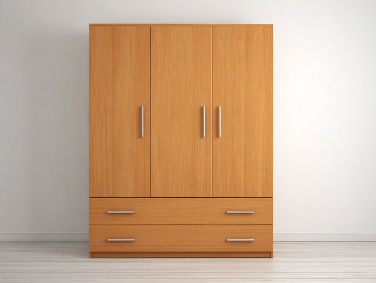 Armoire-panneaux de bois-152x55x183 cm-marron clair-moderne