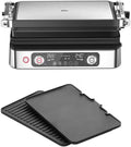 Braun MultiGrill 9 Pro CG9140 grill électrique - Puissance 2200 W avec 2 thermostats indépendants - 3 positions de cuisson et plaques lavables - Bac à graisse noir et acier inoxydable