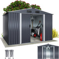 GARDEBRUK abri de jardin métal XXL 5 m² - Cabane rangement outils anthracite - Porte coulissante acier galvanisé étanche