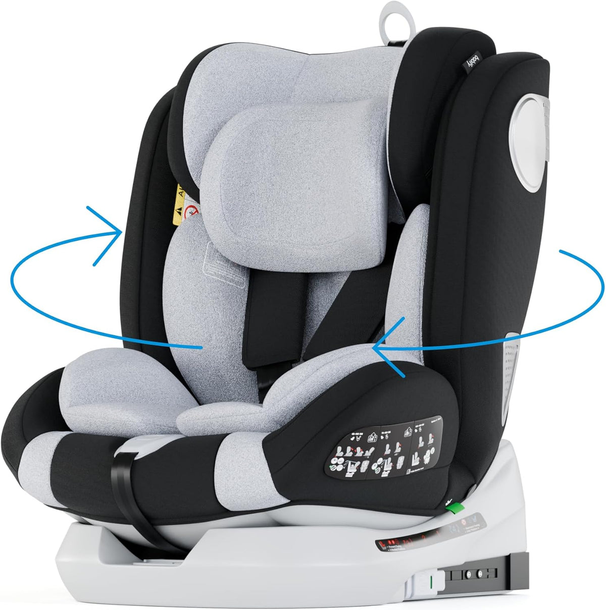 Babify Onboard i Size Siège Auto Pivotant 360° - Installation ISOFIX Groupe 0 1 2 3 - Siège Auto Bébé et Enfant 0 à 12 Ans jusqu'à 36 kg