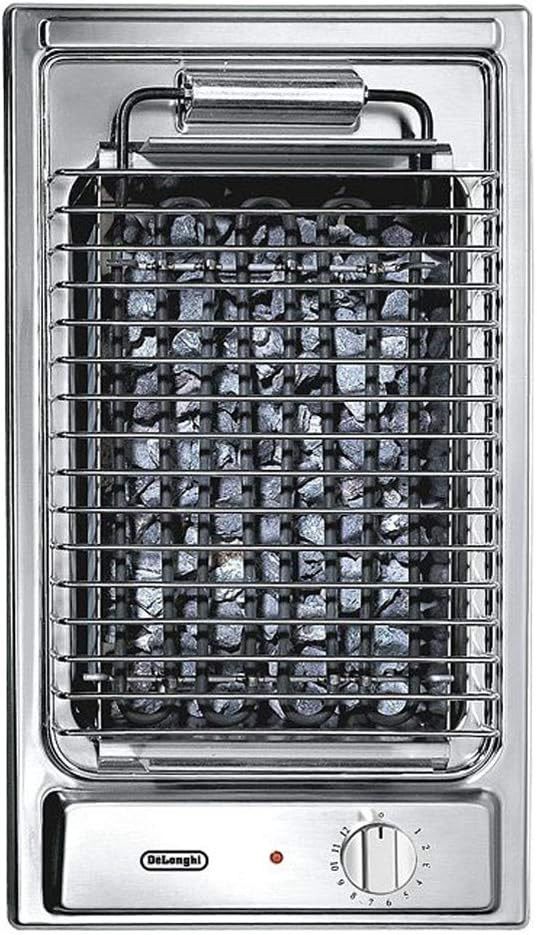 DeLonghi BQI 13-1 barbecue électrique - Structure et grille en acier inoxydable - Puissance 2400 W avec thermostat réglable - Indicateurs LED grille et couvercle inclus