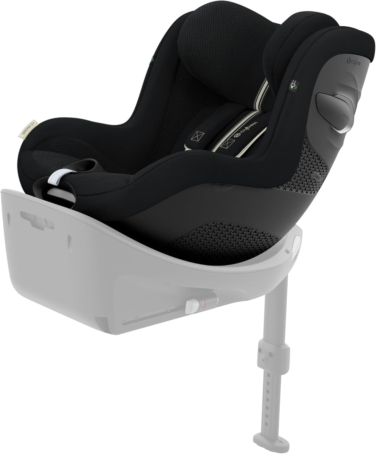 Cybex Sirona G i-Size Plus siège auto bébé - Pour 61 à 105 cm dès 3 mois environ - Dos à la route harnais 5 points et 12 hauteurs - Moon Black sans base jusqu'à 19 kg