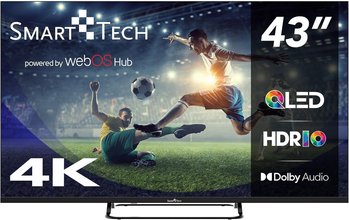 Smart Tech TV QLED 43QW02V 4K UHD 43 pouces - Téléviseur connecté Web OS avec Dolby Vision Dolby Atmos et HDMI USB