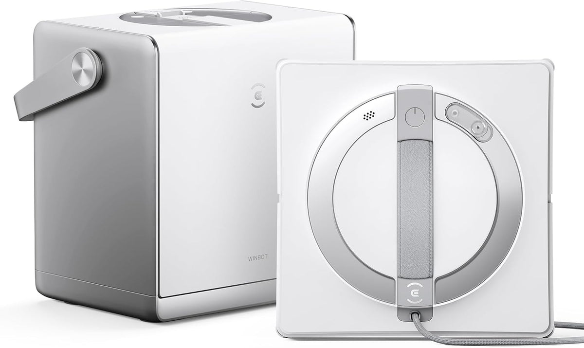 ECOVACS W2 Omni Robot Nettoyeur de Vitres - Station Multifonctionnelle et Système Protection 12 Niveaux - Nettoyage des Bords avec Contrôle Application et Vocal