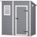 KETER Manor 64 abri de jardin résine monopente 1,8 m² - Cabane extérieure grise étanche - Rangement jardin compact polypropylène