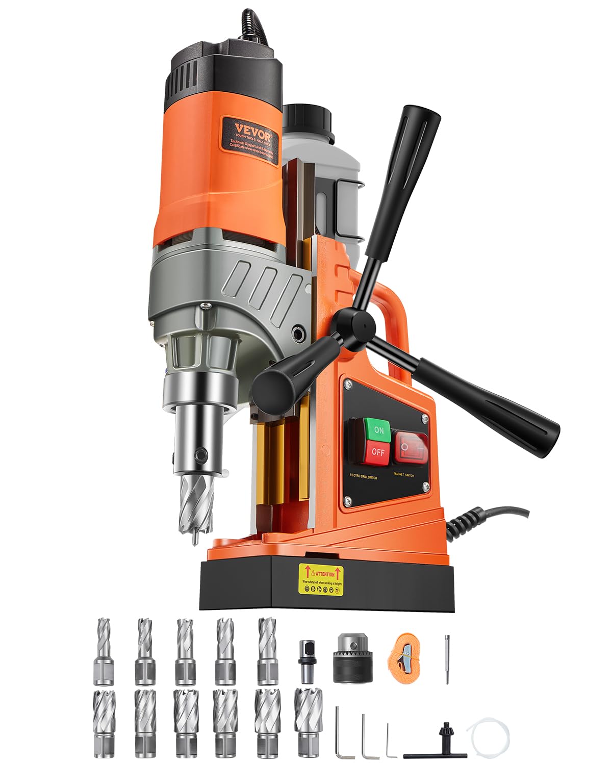 VEVOR perceuse magnétique portable 1450W - Force magnétique 12500N - Foret de carottage 40 mm - Profondeur 50 mm