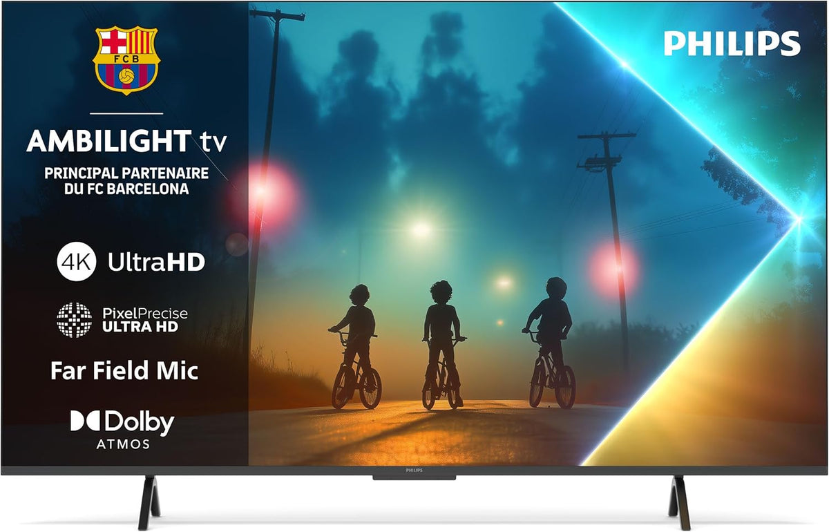 Philips Ambilight 55PUS8200 Smart TV LED 4K 55 pouces - Téléviseur connecté Pixel Precise Ultra HD avec Titan OS Dolby Atmos - Compatible Alexa et Assistant Google