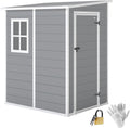 Outsunny abri de jardin compact 1,54 m² - Cabane rangement outils gris avec porte verrouillable - Aluminium et polypropylène étanche