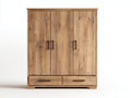 Armoire-panneaux de bois-148x53x176 cm-marron-rustique