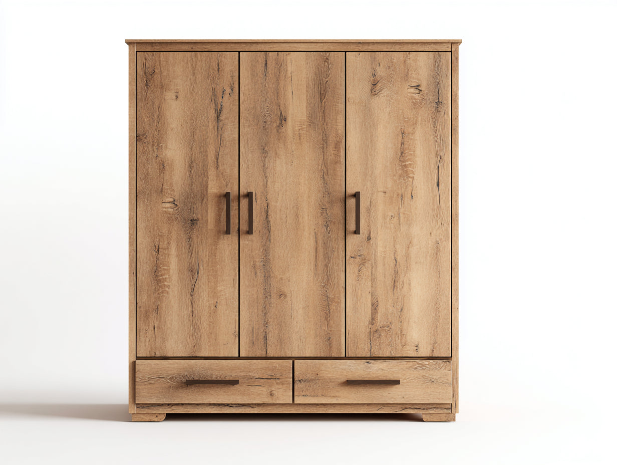 Armoire-panneaux de bois-148x53x176 cm-marron-rustique