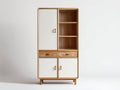 Bibliothèque - bois - 94x38x176 cm - chêne clair-blanc - contemporain