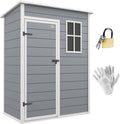 Outsunny abri de jardin compact 1,14 m2 - Aluminium gris avec éléments en polypropylène - Porte verrouillable fenêtre et aération - Dimensions 151 x 92 x 193 cm