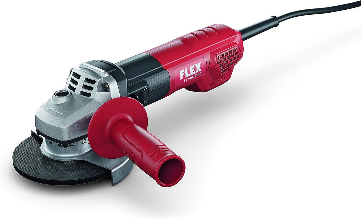 FLEX L 13-10 125-EC meuleuse d'angle 125 mm - Moteur filaire puissance 1300 W sous 230 V - Vitesse jusqu'à 10000 tr par minute - Corps métal rouge foncé noir argent