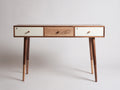 Bureau-Bois-120x45x78 cm-Marron-Blanc cassé-Scandinave