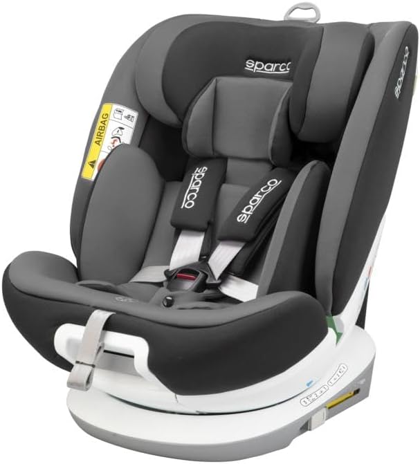 Siège Auto Bébé Sparco Isofix Rotatif 360° i-Size - Homologation ECE R129/03 pour Enfant 40 à 150 cm - Réducteur Inclus Face et Dos Route