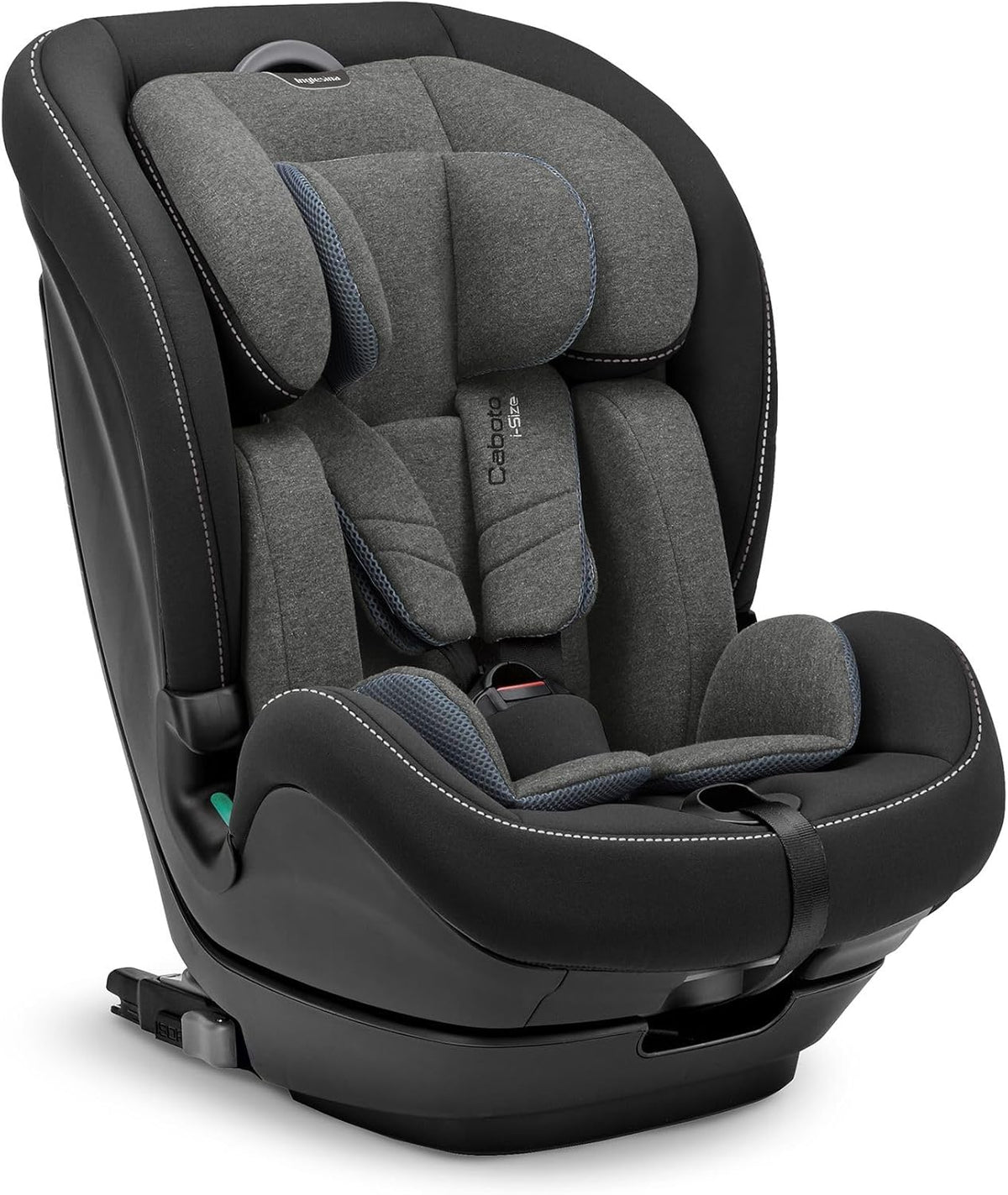 Inglesina Caboto i-Size Siège Auto Enfant ISOFIX - De 15 Mois à 12 Ans 76 à 150 cm - Réglage Hauteur 9 Positions Vulcan Black