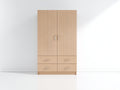 Armoire-panneaux de bois-104x49x176 cm-beige-moderne